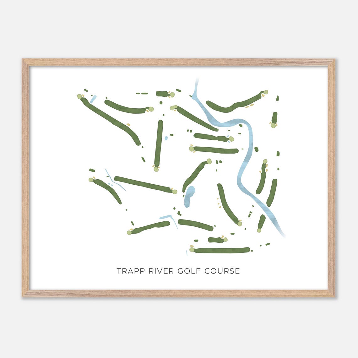 Trapp River Golf Course Modern Minimalist Golf Course Map Poster