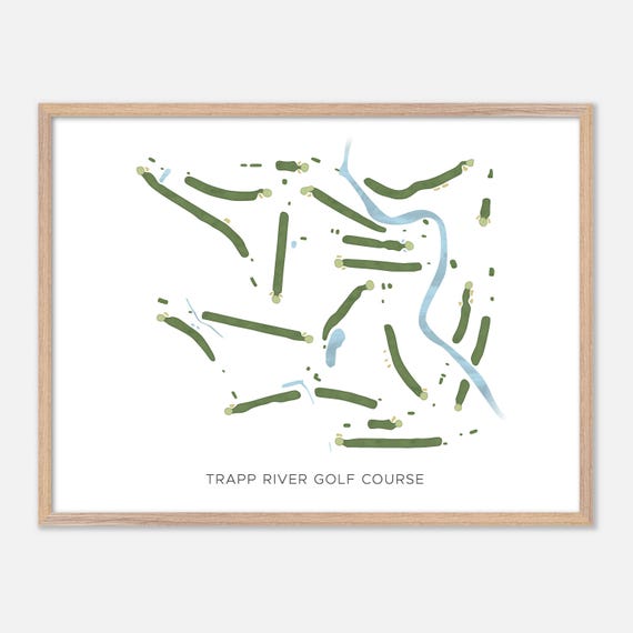 Trapp River Golf Course In Wausautexas Wisconsin Modern Watercolor Map Golfer Gift Golf Wall Art Golf Poster Print