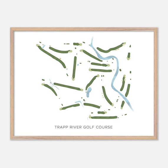 Trapp River Golf Course Modern Minimalist Golf Course Map Poster