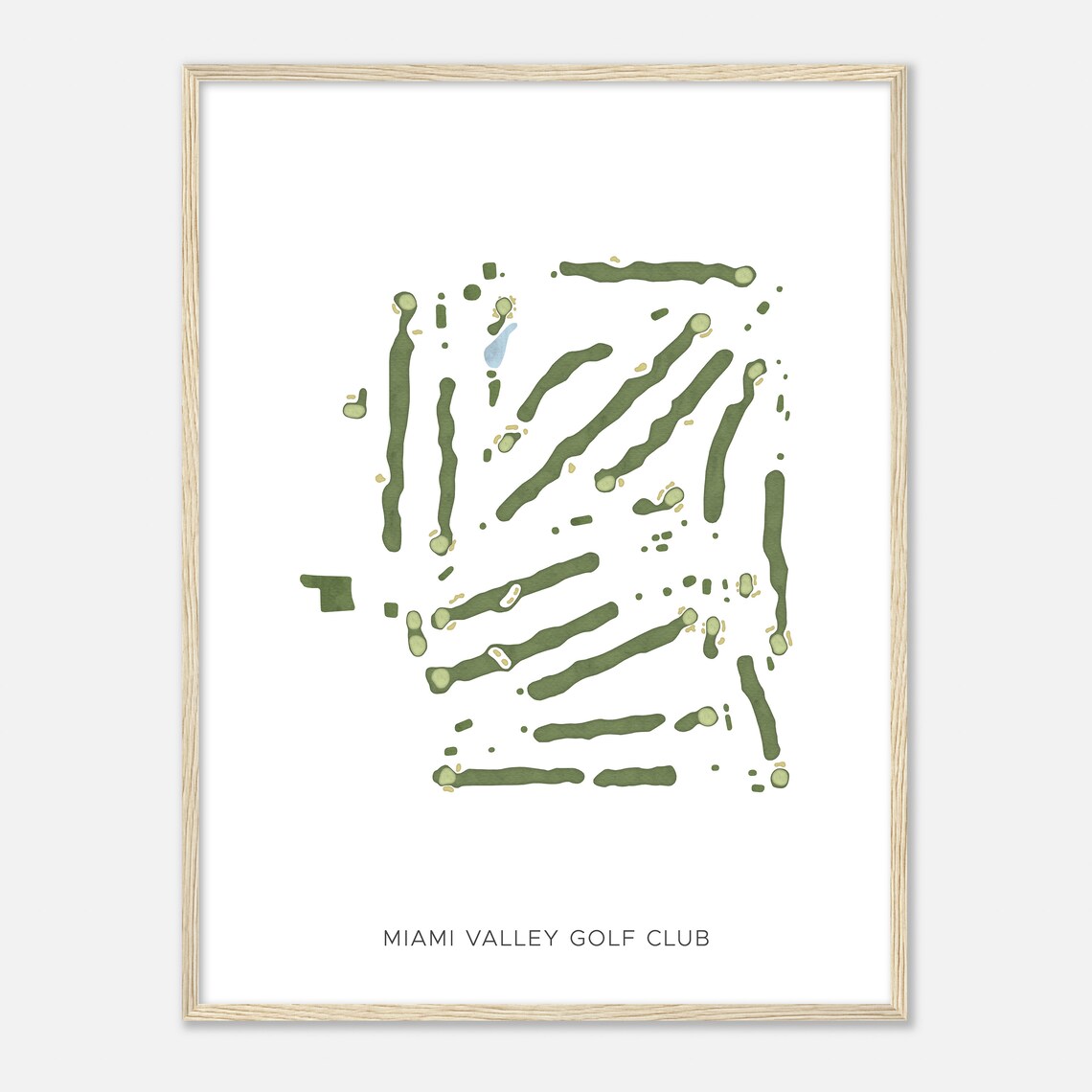 Miami Valley Golf Club Modern Minimalist Watercolor Map Poster - Image 2