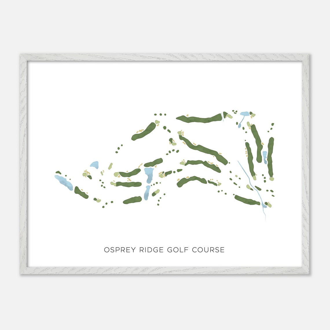 Osprey Ridge Golf Course Modern Minimalist Watercolor Map Poster - Image 3
