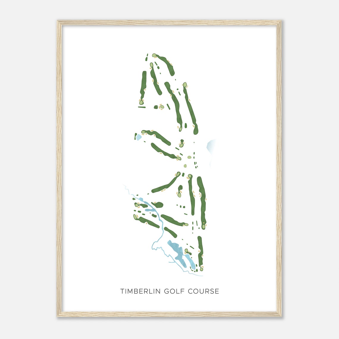Timberlin Golf Course Modern Minimalist Watercolor Golf Map Art Poster - Image 2