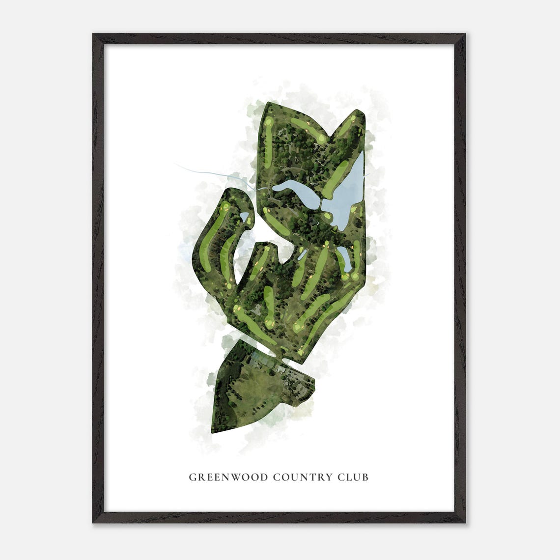 Greenwood Country Club Golf Classic Watercolor Map Art Poster - Image 3