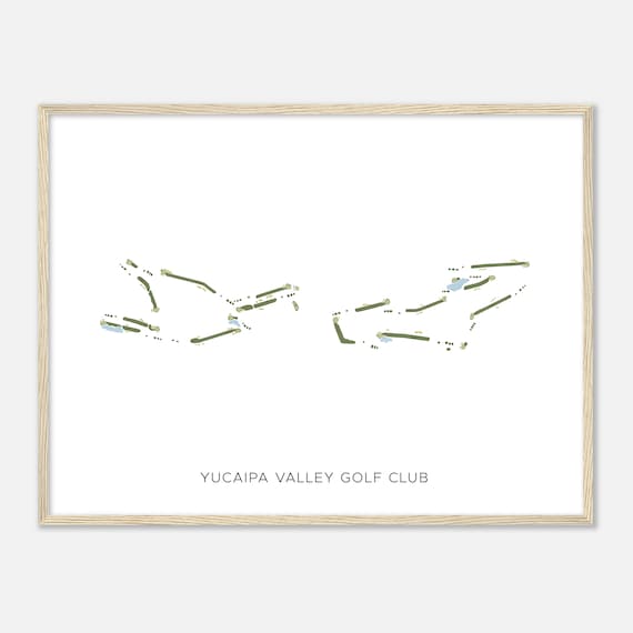 Yucaipa Valley Golf Club California Modern Watercolor Map Golfer Gift Golf Wall Art Golf Poster Print Course Layout