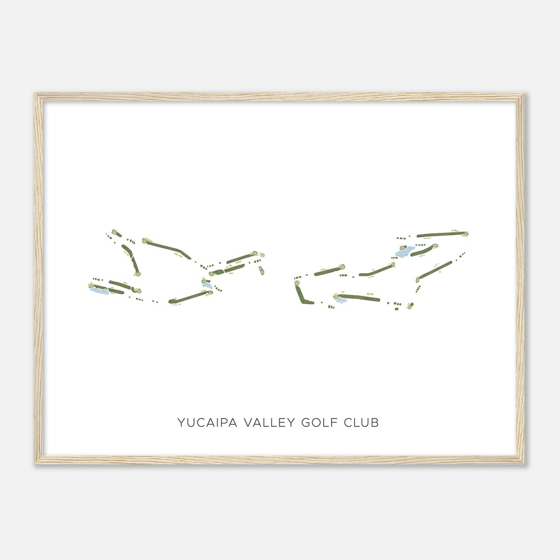 Yucaipa Valley Golf Club Minimalist Watercolor Course Map Poster