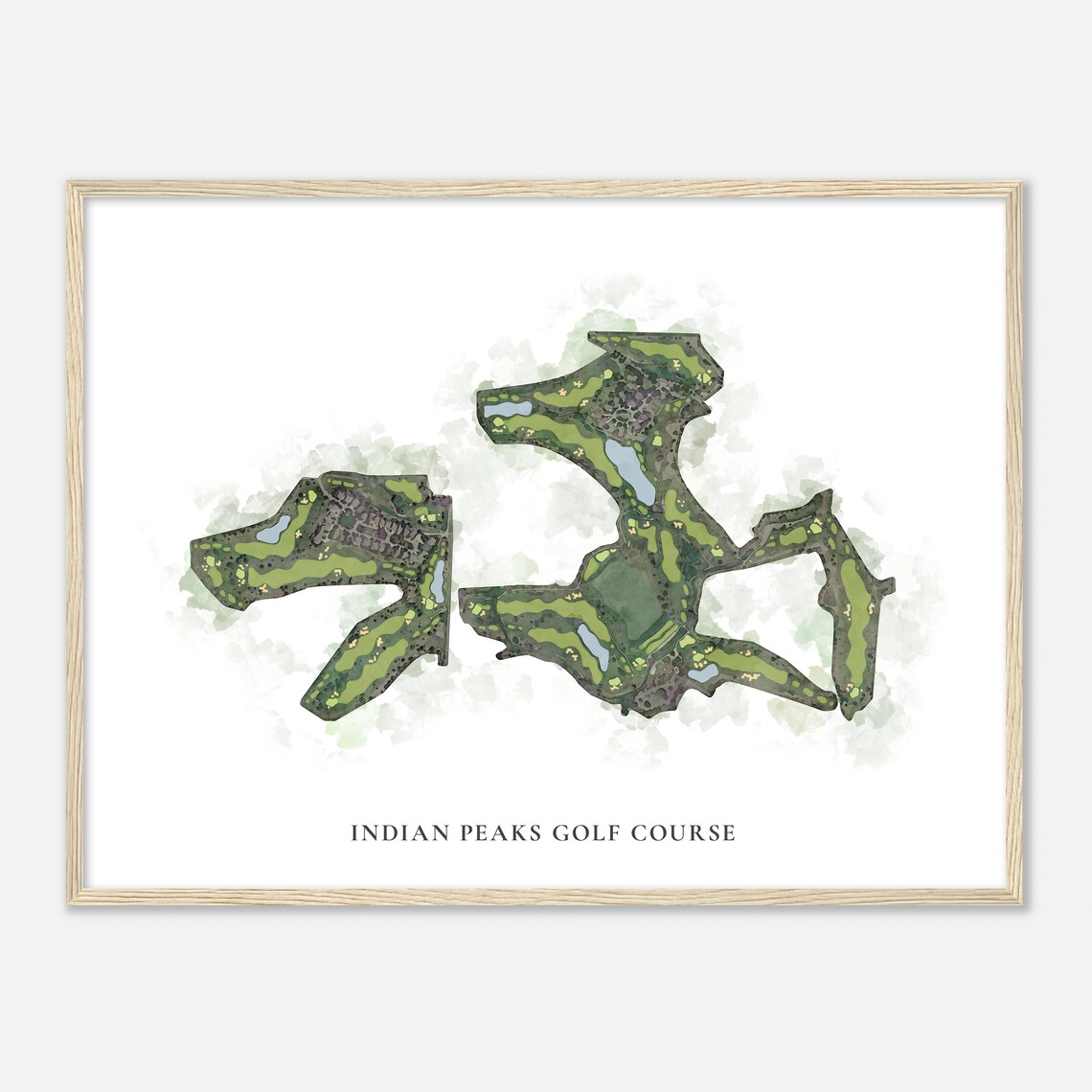 Indian Peaks Golf Course Colorado Classic Watercolor Map Golfer Gift Golf Wall Art Golf Poster Print Course Layout - Image 2