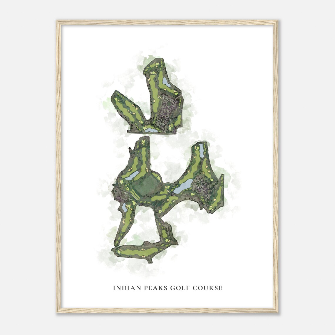 Indian Peaks Golf Course Colorado Classic Watercolor Map Golfer Gift Golf Wall Art Golf Poster Print Course Layout