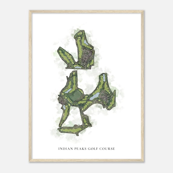 Indian Peaks Golf Course Colorado Classic Watercolor Map Golfer Gift Golf Wall Art Golf Poster Print Course Layout