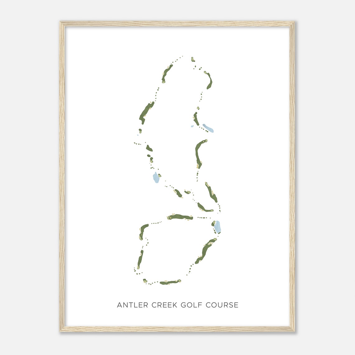 Antler Creek Golf Course Modern Watercolor Fairway Map Poster