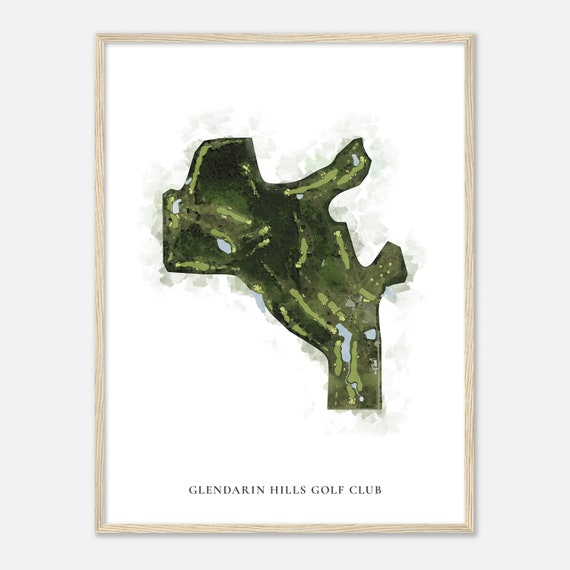 Glendarin Hills Golf Club Indiana Classic Watercolor Map Golfer Gift Golf Wall Art Golf Poster Print Course Layout