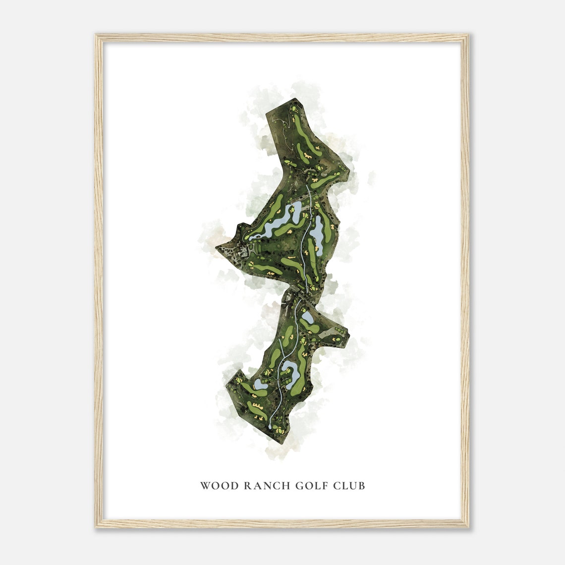 Wood Ranch Golf Club Classic Watercolor Golf Course Map Poster - Image 2