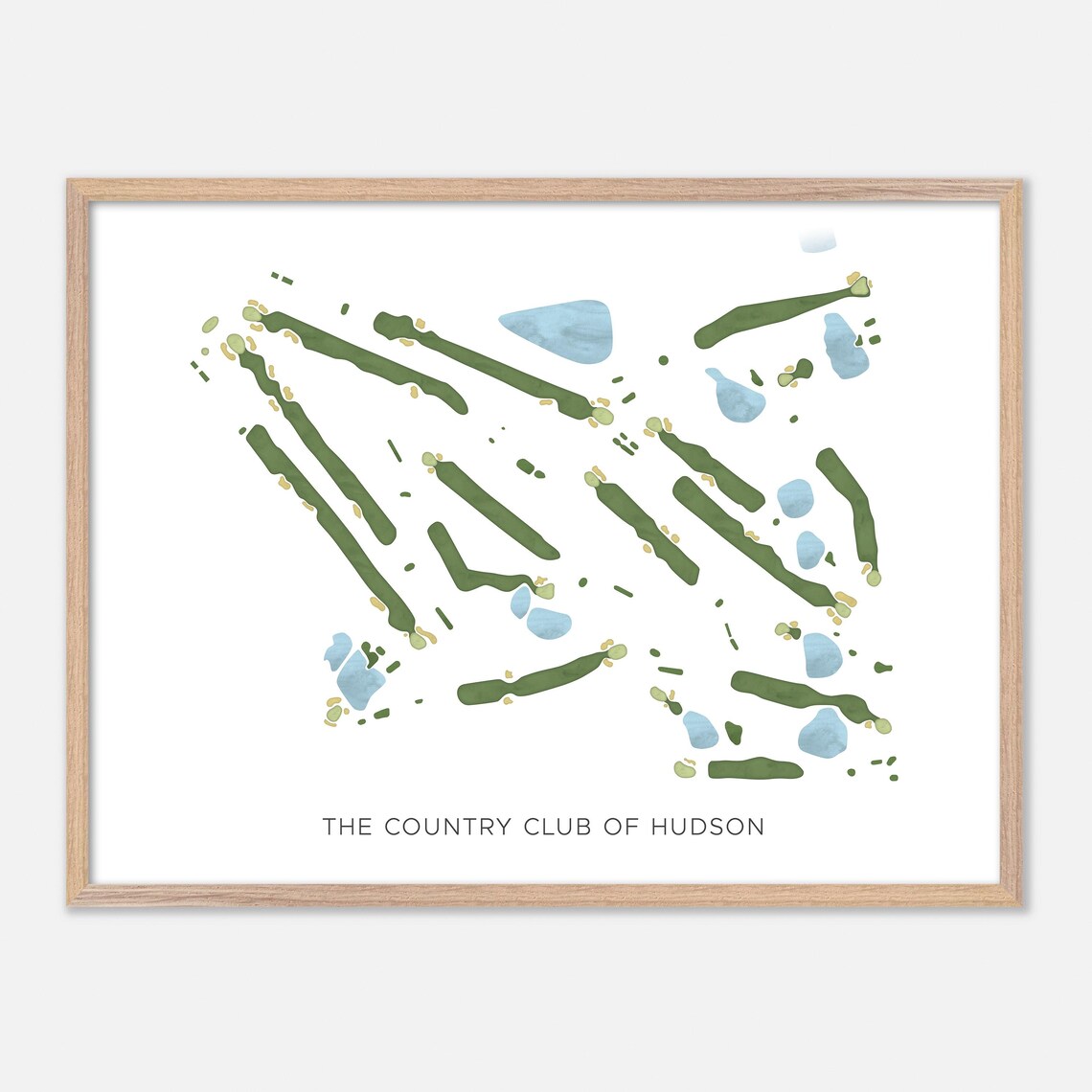 The Country Club of Hudson Golf Course Watercolor Map Art Poster