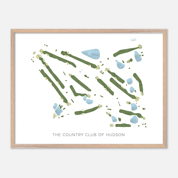 The Country Club of Hudson Golf Course Watercolor Map Art Poster