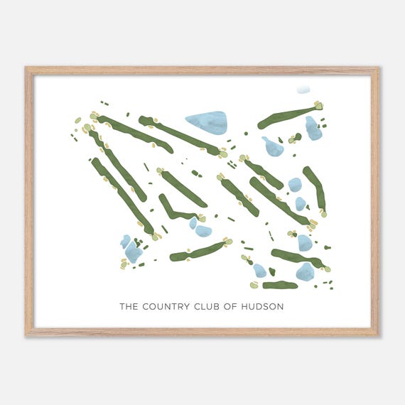 The Country Club Of Hudson In Hudson Ohio Modern Watercolor Map Golfer Gift Golf Wall Art Golf Poster Print Course Layout