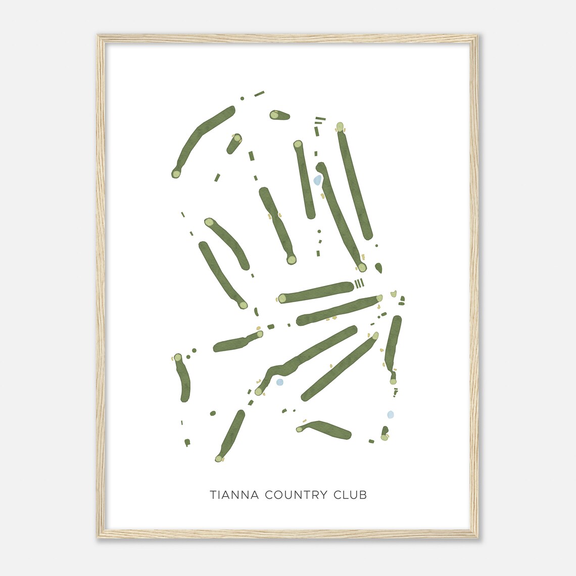 Tianna Country Club Modern Minimalist Watercolor Golf Map Poster - Image 2