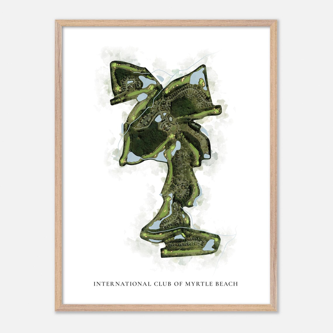 International Club of Myrtle Beach Watercolor Map Golfer Gift Poster - Image 6