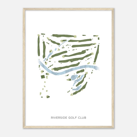 Riverside Golf Club Illinois Modern Watercolor Map Golfer Gift Golf Wall Art Golf Poster Print Course Layout