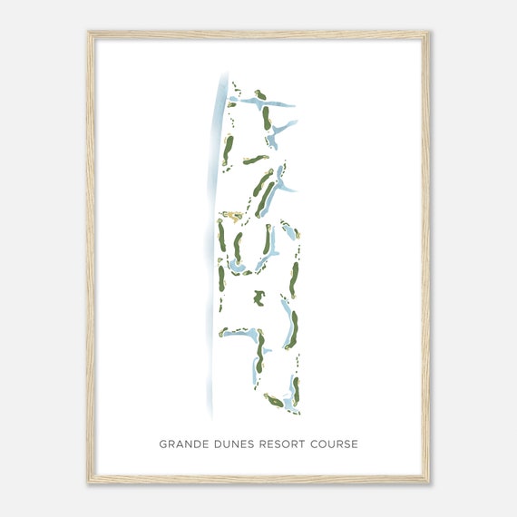 Grande Dunes Resort Course South Carolina Modern Watercolor Map Golfer Gift Golf Wall Art Golf Poster Print Course Layout