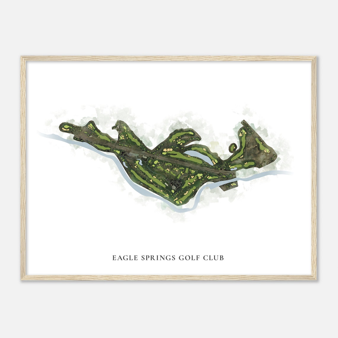 Eagle Springs Golf Club Colorado Classic Watercolor Map Art Poster - Image 2
