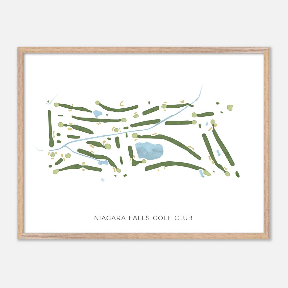Niagara Falls Golf Club Canada Minimalist Watercolor Map Poster