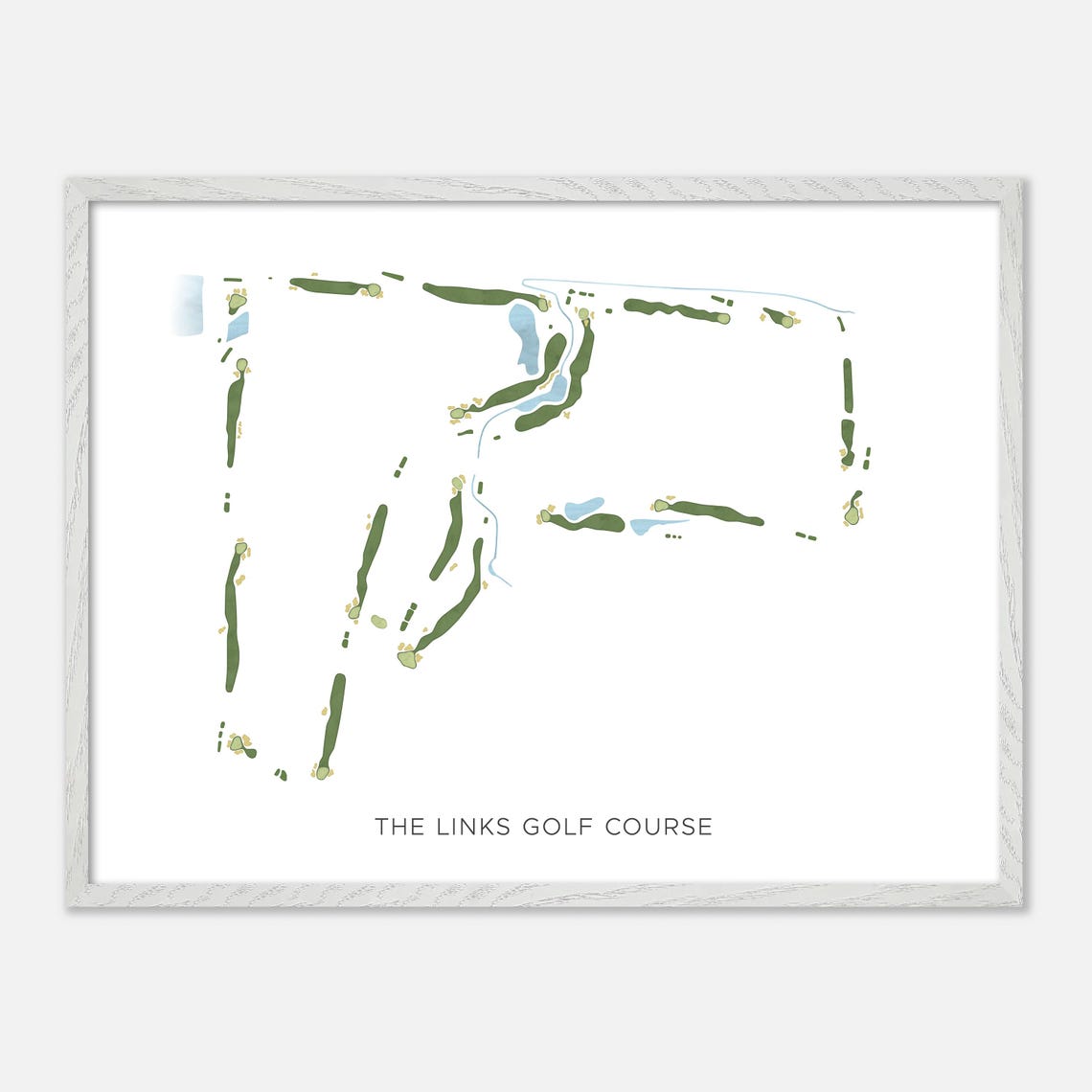 The Links Golf Course Canada Modern Watercolor Course Map Poster - Image 3