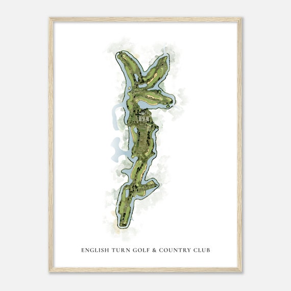 English Turn Golf Country Club Louisiana Classic Watercolor Map Golfer Gift Golf Wall Art Golf Poster Print Course Layout