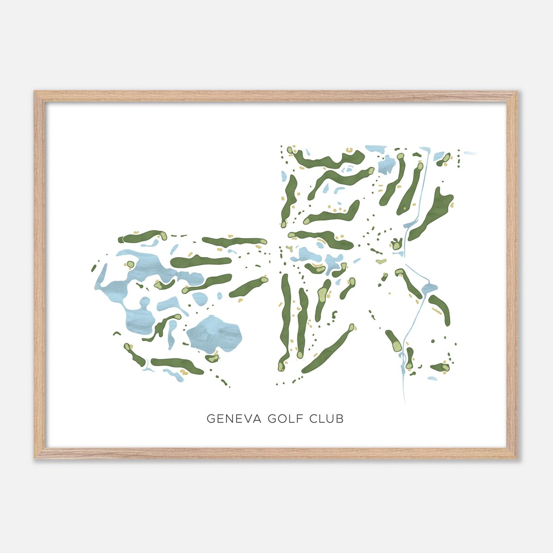 Geneva Golf Club Alexandria Minnesota Modern Watercolor Map Poster