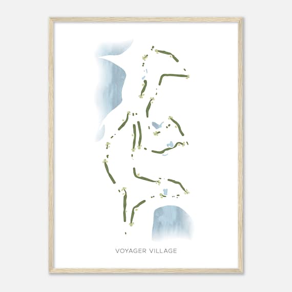 Voyager Village Wisconsin Modern Watercolor Map Golfer Gift Golf Wall Art Golf Poster Print Course Layout