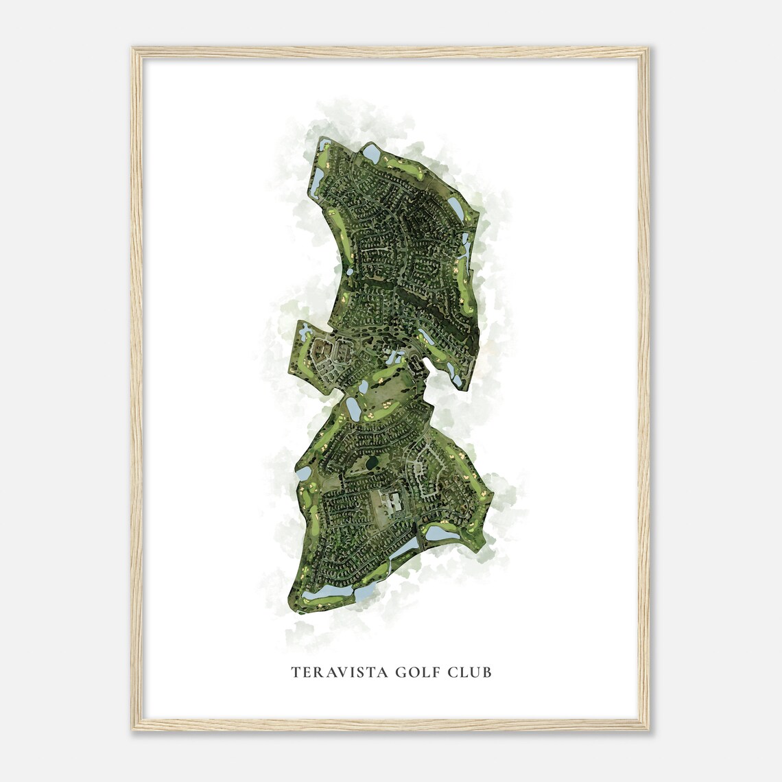 Teravista Golf Club Texas Classic Watercolor Golf Map Poster - Image 2