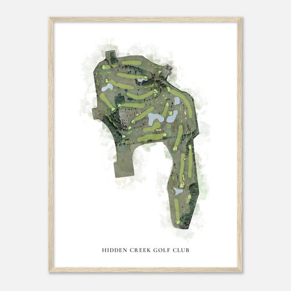 Hidden Creek Golf Club Ohio Classic Watercolor Map Golfer Gift Golf Wall Art Golf Poster Print Course Layout
