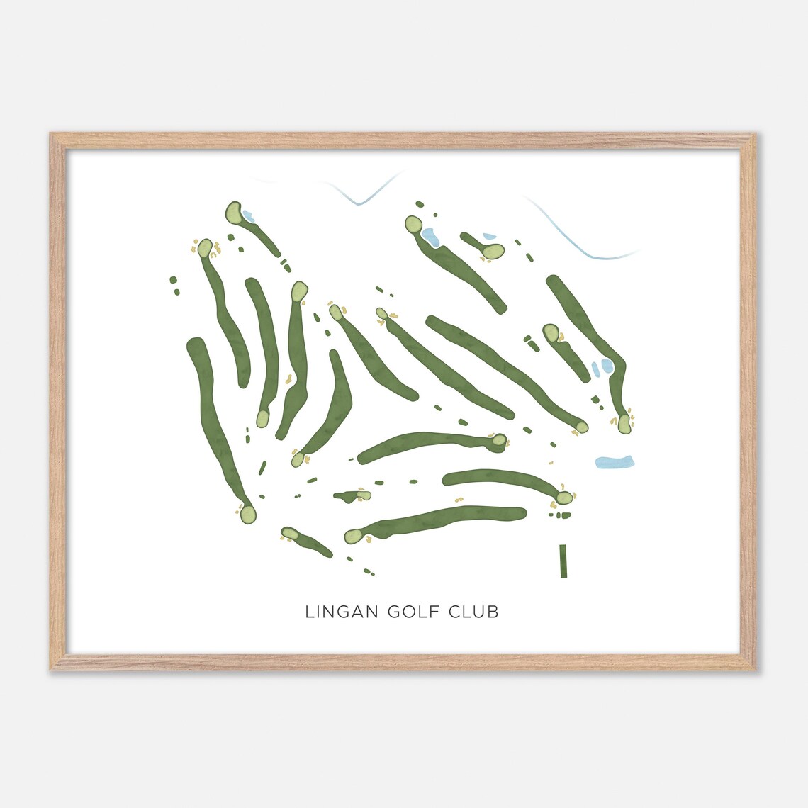 Lingan Golf Club Nova Scotia Minimalist Watercolor Map Poster