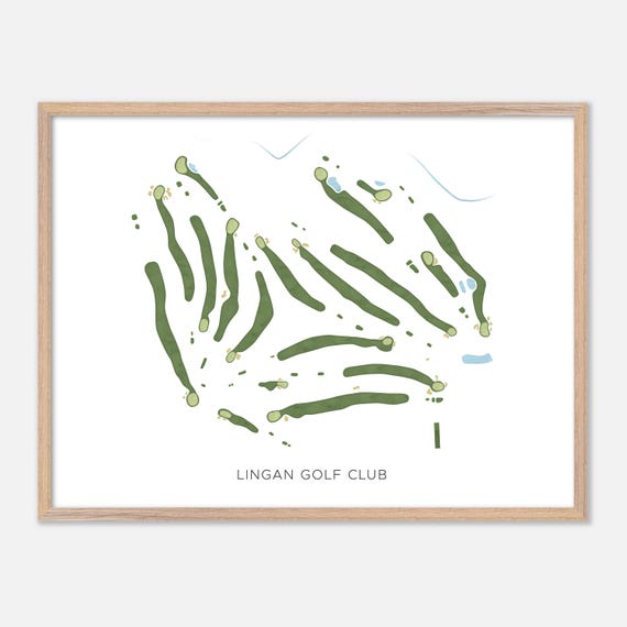 Lingan Golf Club In Grand Lake Road Canada Modern Watercolor Map Golfer Gift Golf Wall Art Golf Poster Print Course Layout
