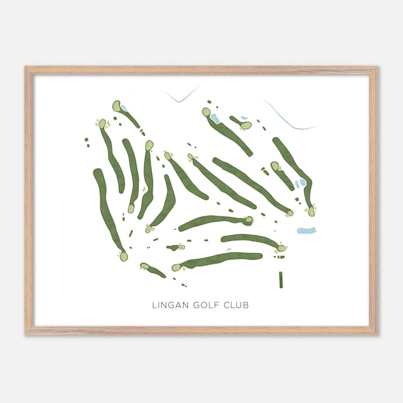 Lingan Golf Club Nova Scotia Minimalist Watercolor Map Poster