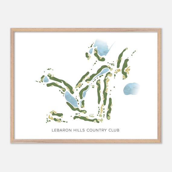 Lebaron Hills Country Club In Lakeville Massachusetts Modern Watercolor Map Golfer Gift Golf Wall Art Golf Poster Print