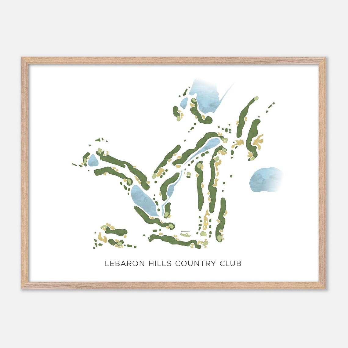 Lebaron Hills Country Club Minimalist Watercolor Course Map Poster