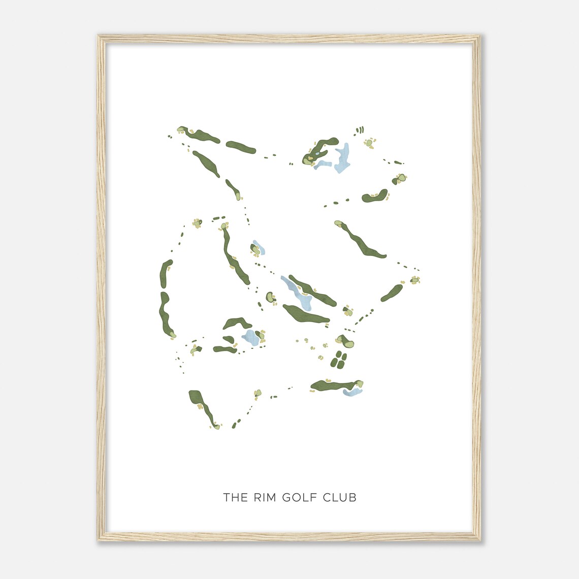 The Rim Golf Club Arizona Modern Watercolor Course Map Poster - Image 2