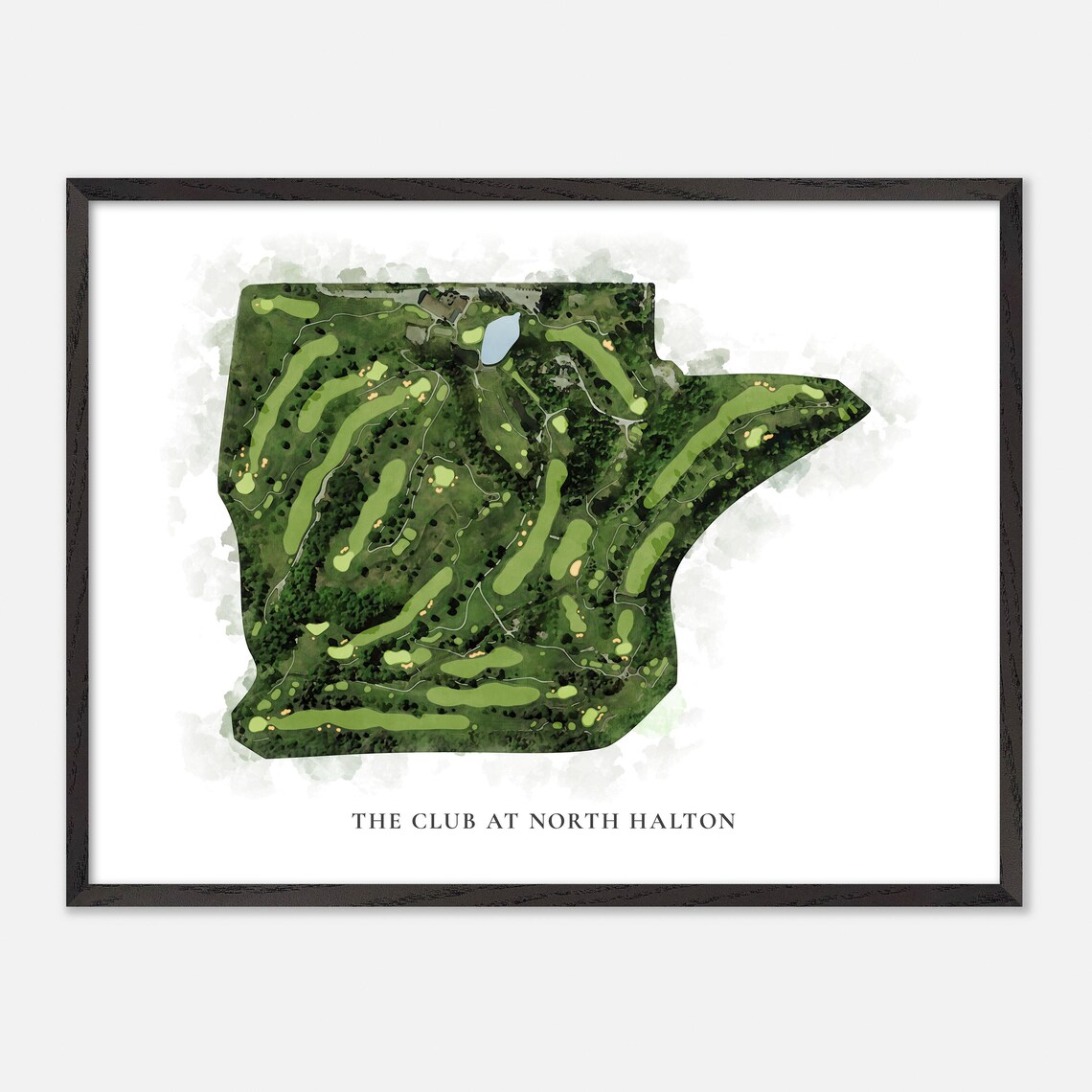 The Club at North Halton Ontario Classic Watercolor Map Poster - Image 4