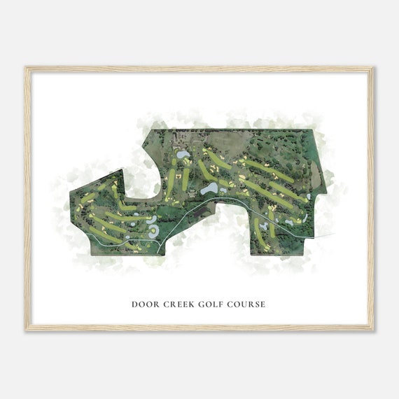 Door Creek Golf Course Wisconsin Classic Watercolor Map Golfer Gift Golf Wall Art Golf Poster Print Course Layout