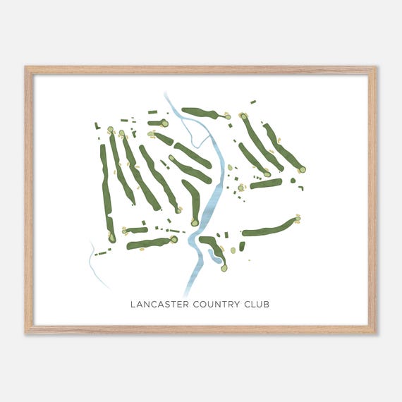 Lancaster Country Club In Lancaster New York Modern Watercolor Map Golfer Gift Golf Wall Art Golf Poster Print Course Layout