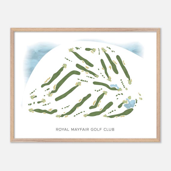 Royal Mayfair Golf Club In Edmonton Canada Modern Watercolor Map Golfer Gift Golf Wall Art Golf Poster Print Course Layout