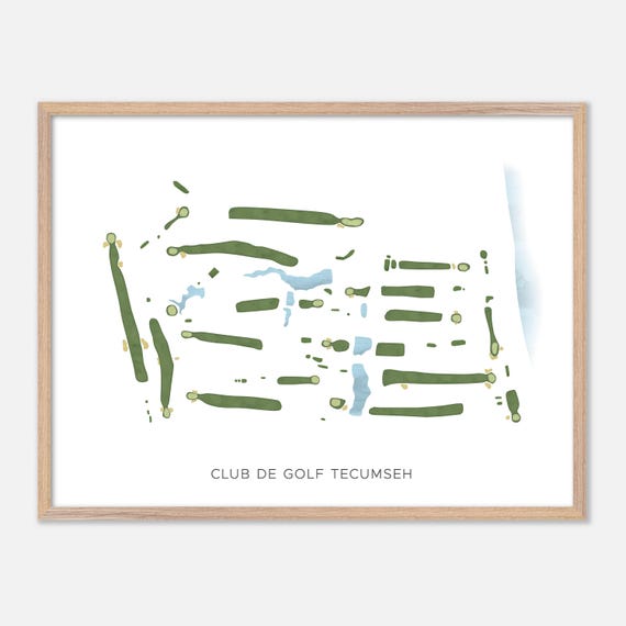 Club De Golf Tecumseh In Gatineau Canada Modern Watercolor Map Golfer Gift Golf Wall Art Golf Poster Print Course Layout