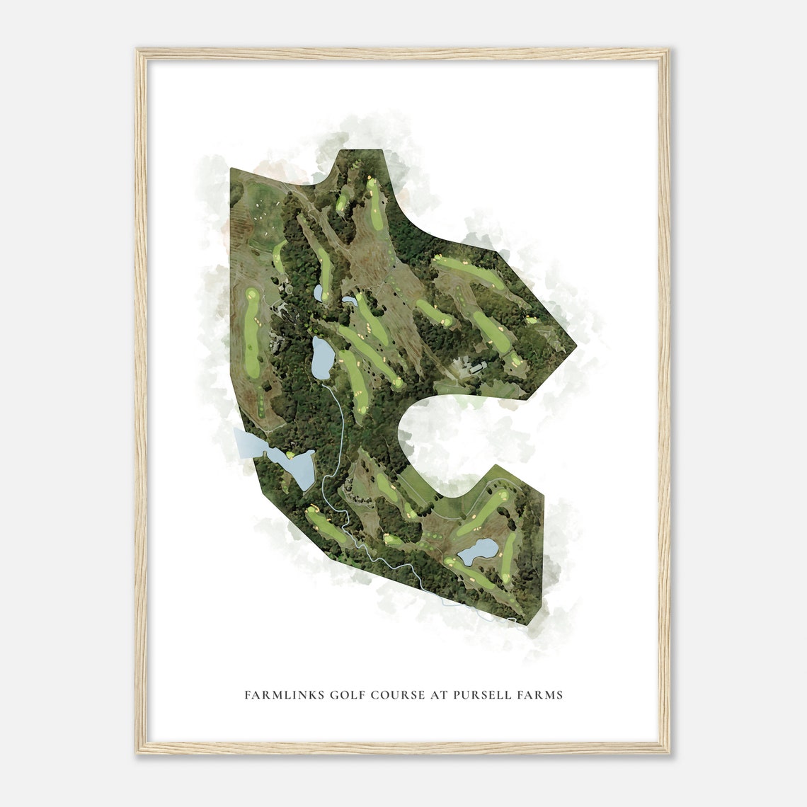 Farmlinks Golf Course at Pursell Farms Classic Aerial Map Poster - Image 2