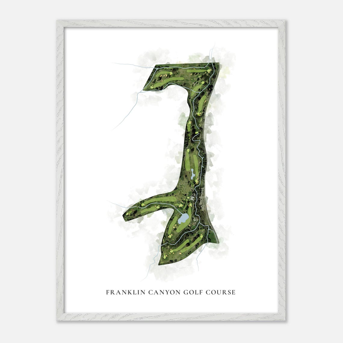 Franklin Canyon Golf Course Watercolor Map Art Golfer Gift Poster - Image 2