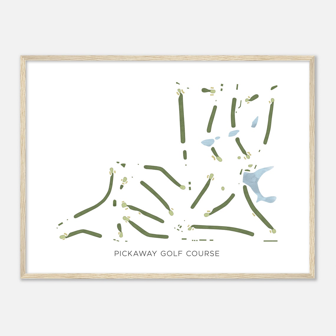 Pickaway Golf Course Ohio Modern Watercolor Map Golfer Gift Golf Wall Art Golf Poster Print Course Layout