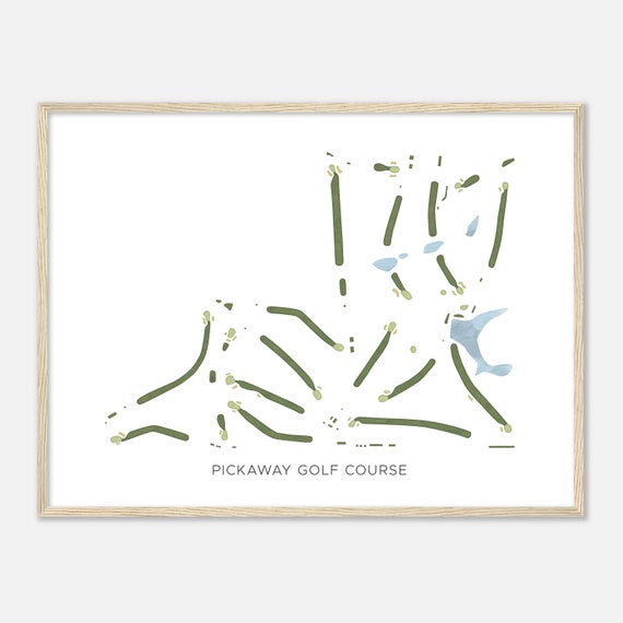 Pickaway Golf Course Ohio Modern Watercolor Map Golfer Gift Golf Wall Art Golf Poster Print Course Layout