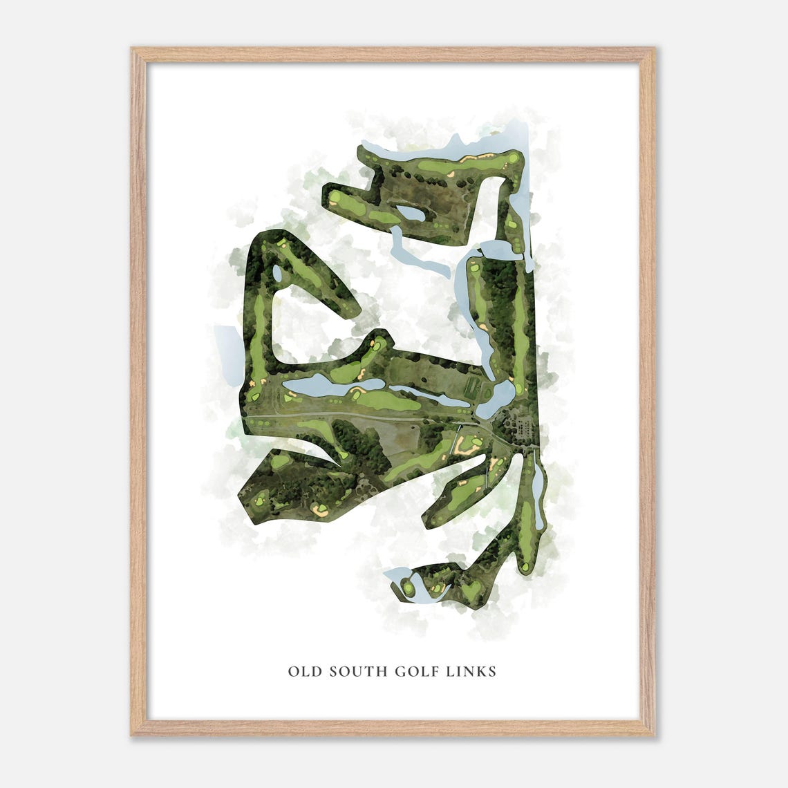 Old South Golf Links Bluffton South Carolina Watercolor Layout Poster - Image 2