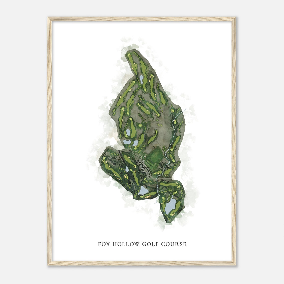 Fox Hollow Golf Course Colorado Classic Watercolor Course Map Poster - Image 2