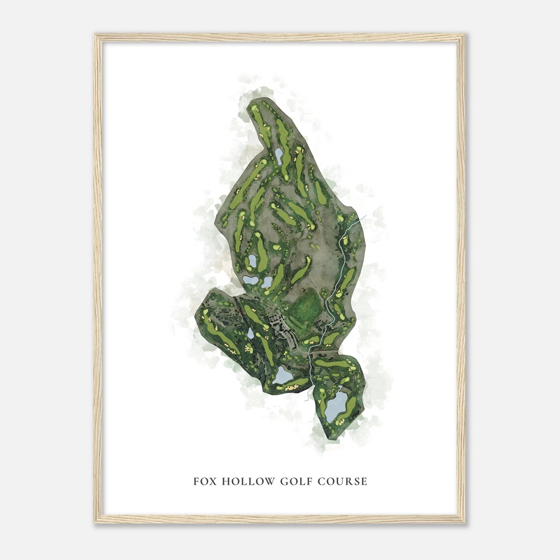 Fox Hollow Golf Course Colorado Classic Watercolor Map Golfer Gift Golf Wall Art Golf Poster Print Course Layout - Image 2