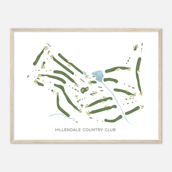 Hillendale Country Club Maryland Modern Watercolor Map Golfer Gift Golf Wall Art Golf Poster Print Course Layout