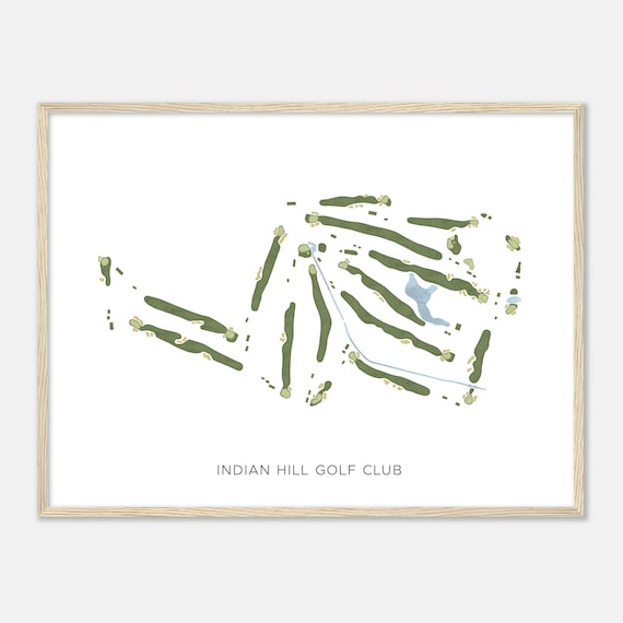 Indian Hill Golf Club Illinois Modern Watercolor Map Golfer Gift Golf Wall Art Golf Poster Print Course Layout
